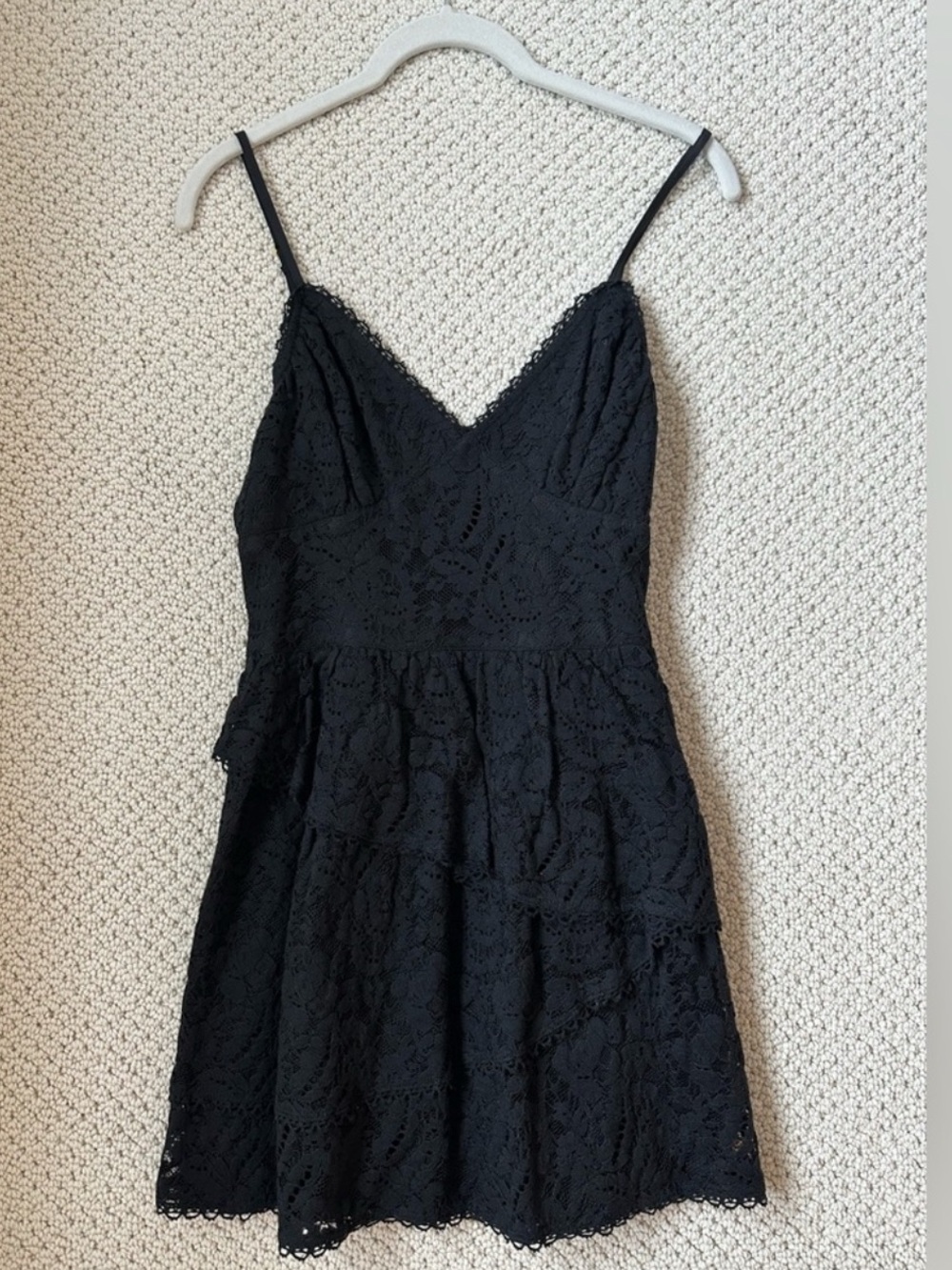 Love Shack Fancy Black Lace Mini Dress